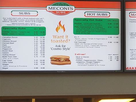 meconi's menu.